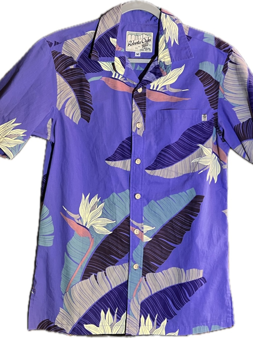 Roberta Oaks Bird of Paradise Button-Down Aloha Shirt